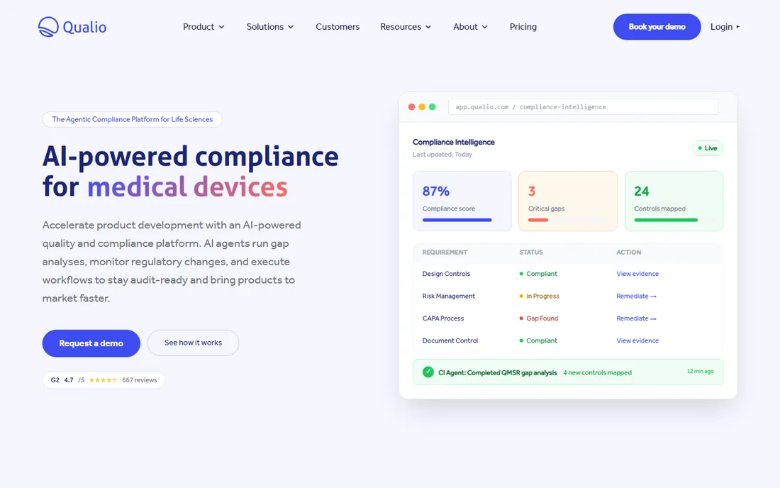 Qualio homepage