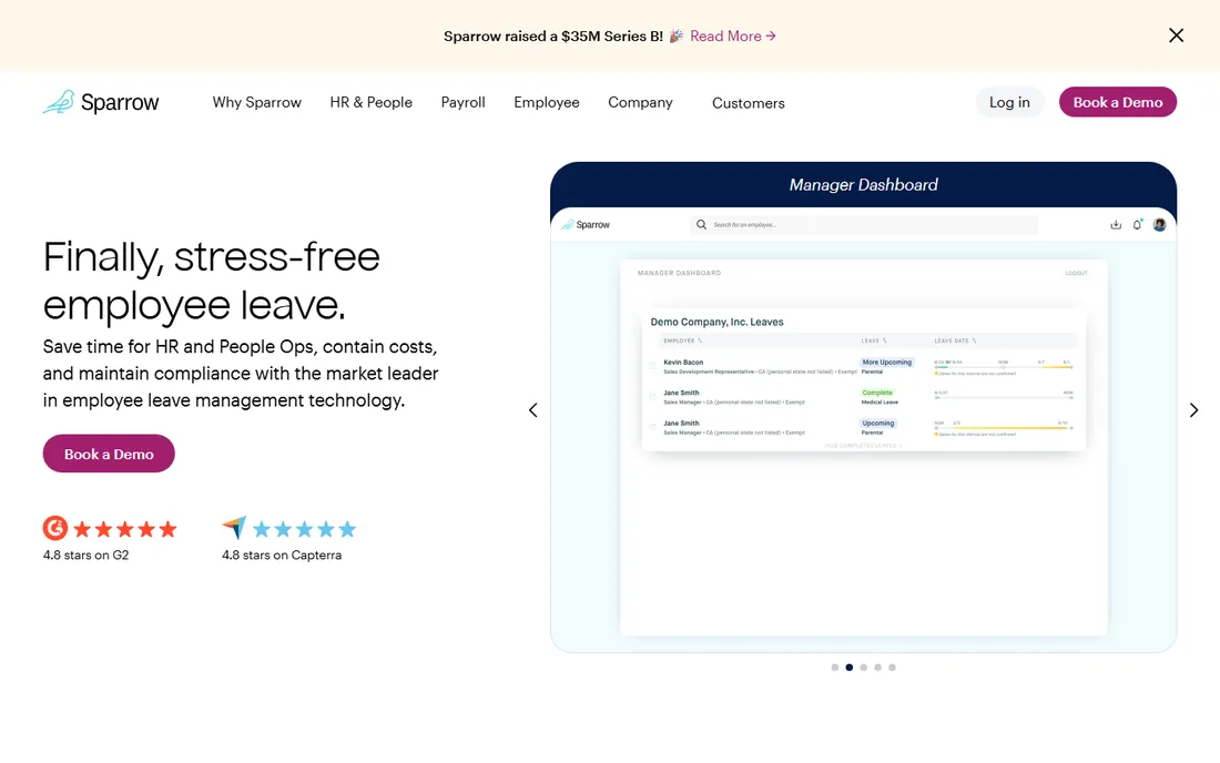 Sparrow homepage