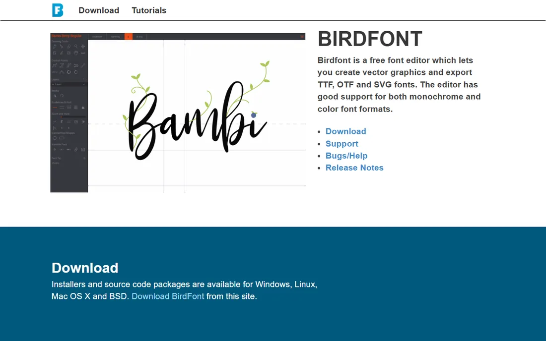 BirdFont homepage