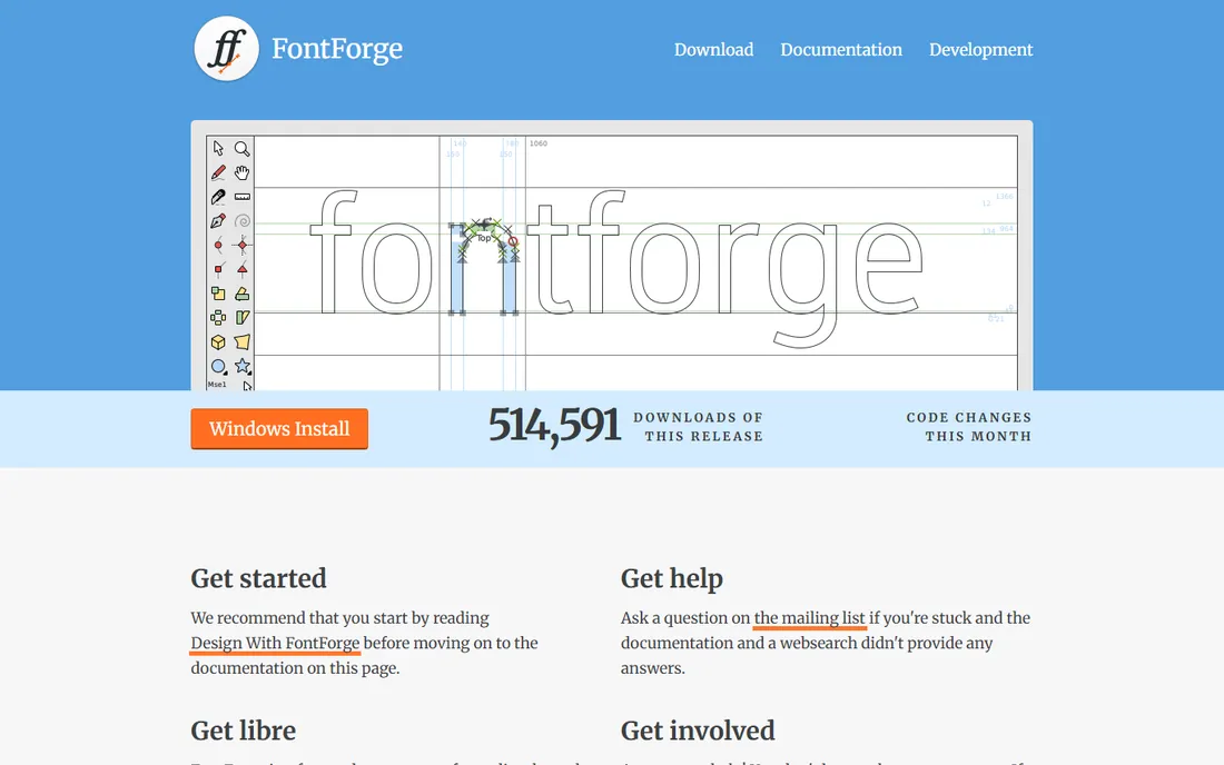 FontForge homepage
