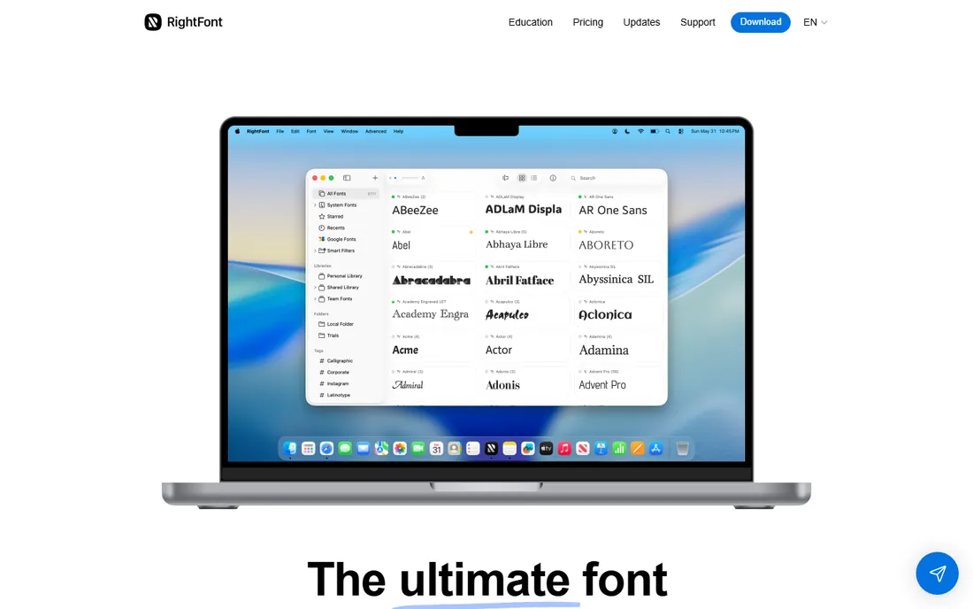 RightFont homepage