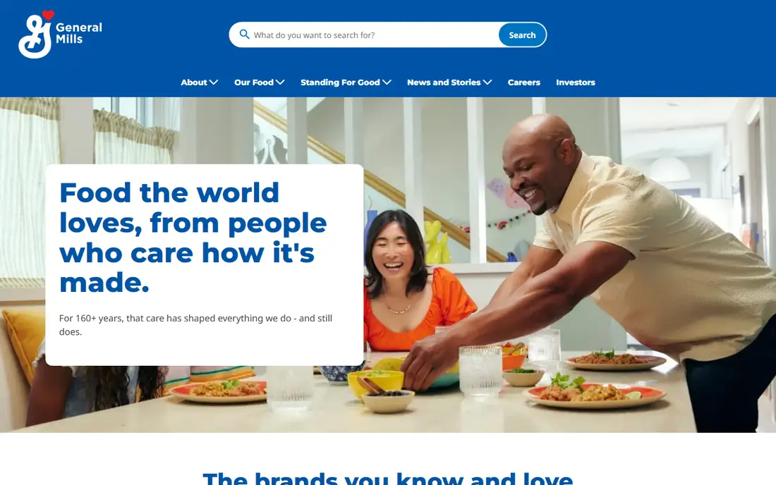 General Mills homepage