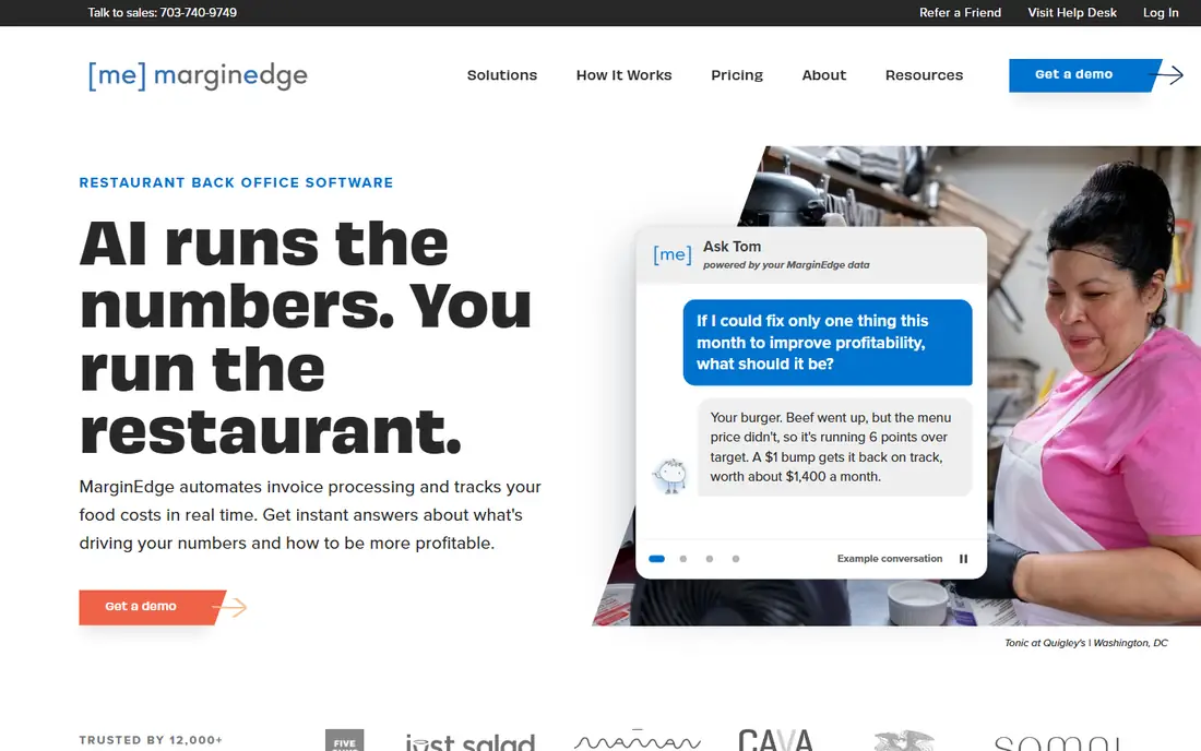 MarginEdge homepage