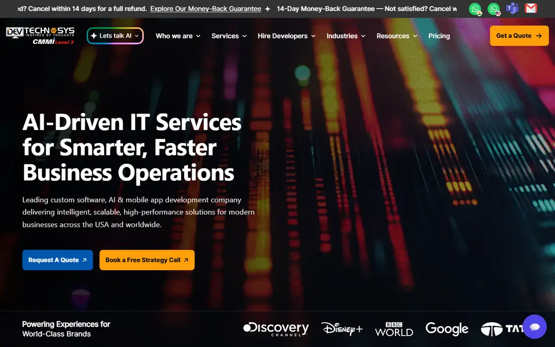 Dev Technosys homepage