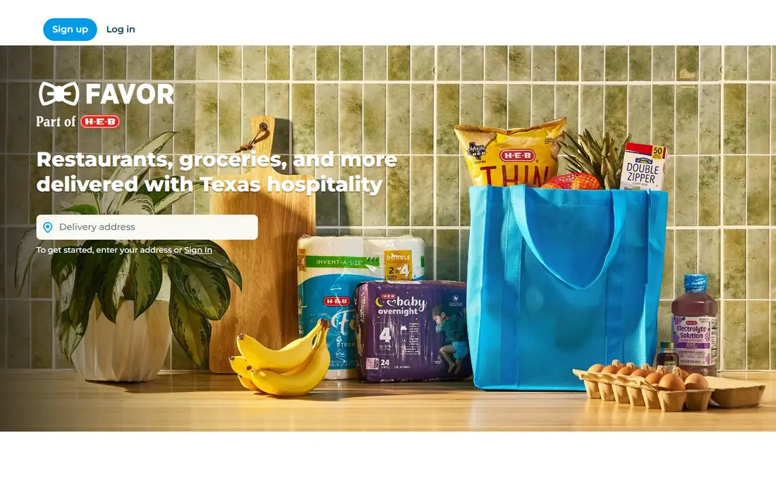 Favor Delivery homepage