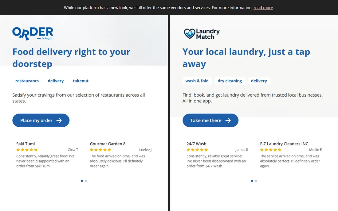 Delivery.com homepage