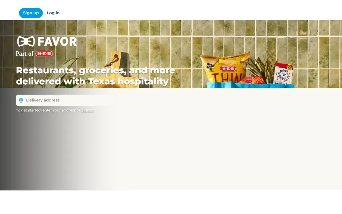 Favor Delivery homepage