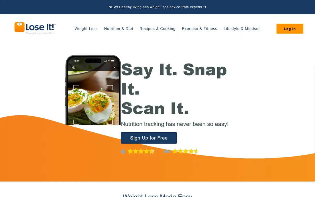 Lose It! homepage