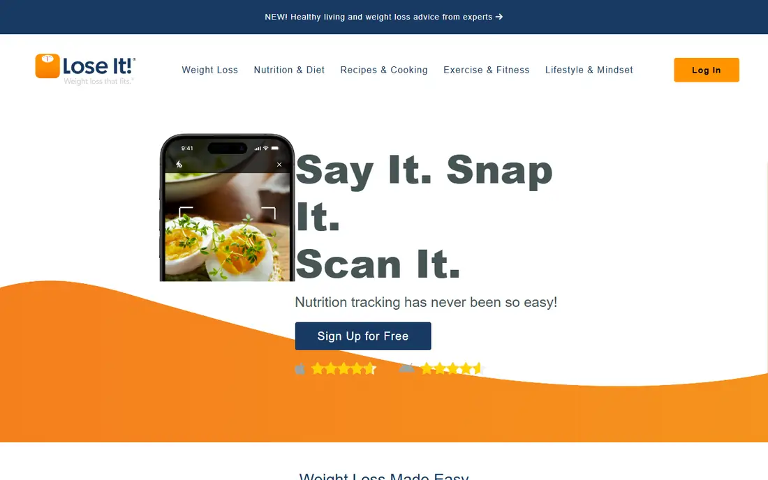 Lose It homepage