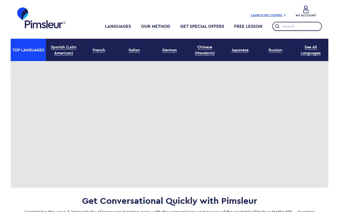 Pimsleur homepage