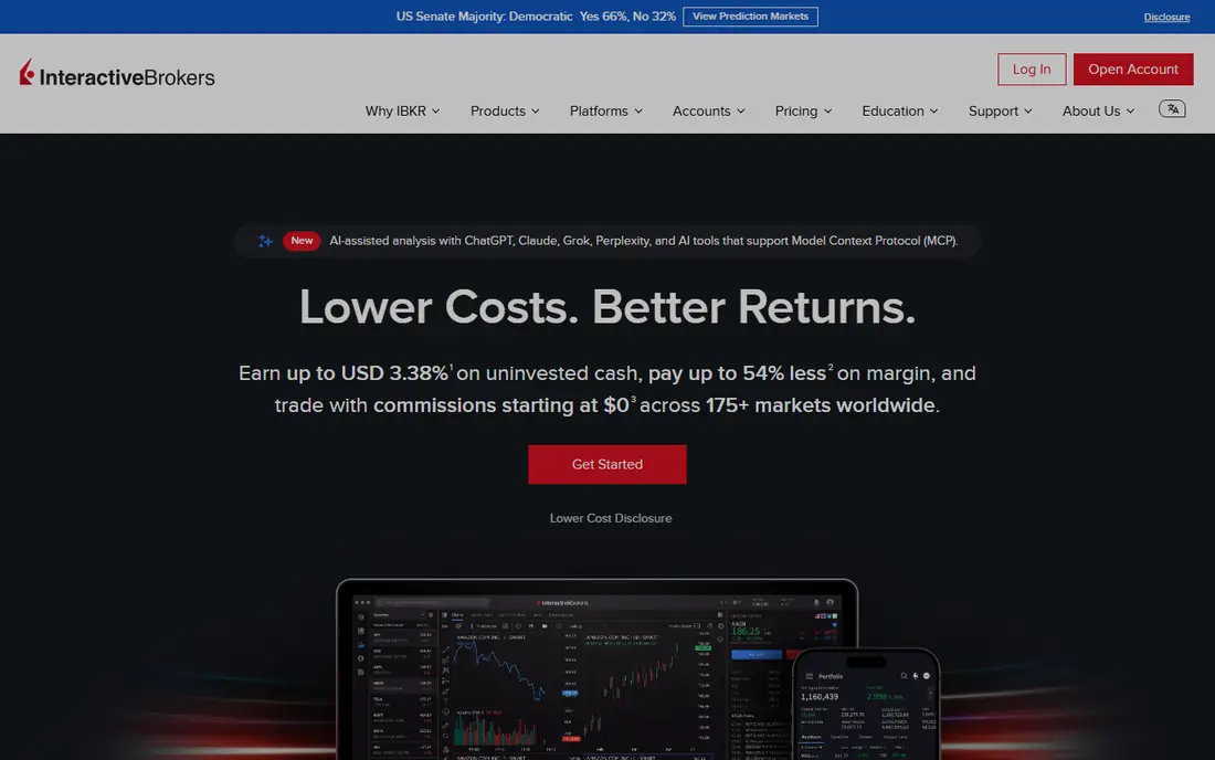 Interactive Brokers homepage