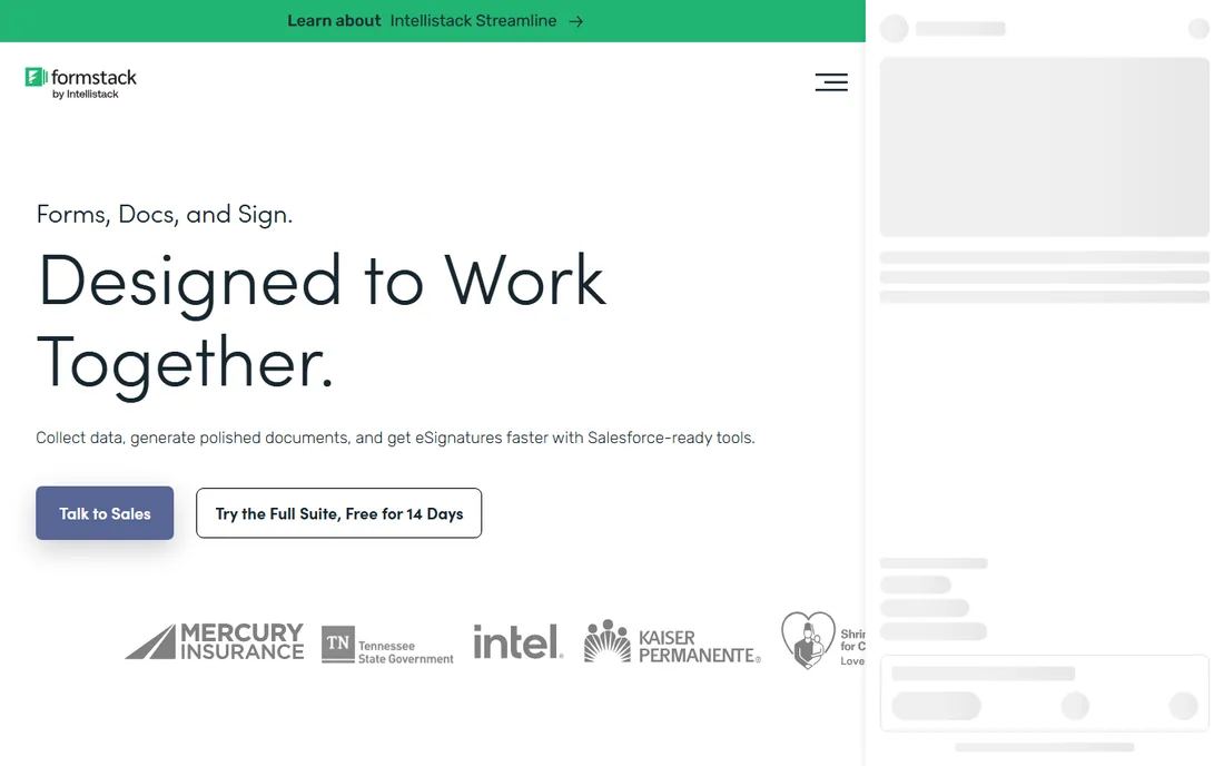 Formstack homepage