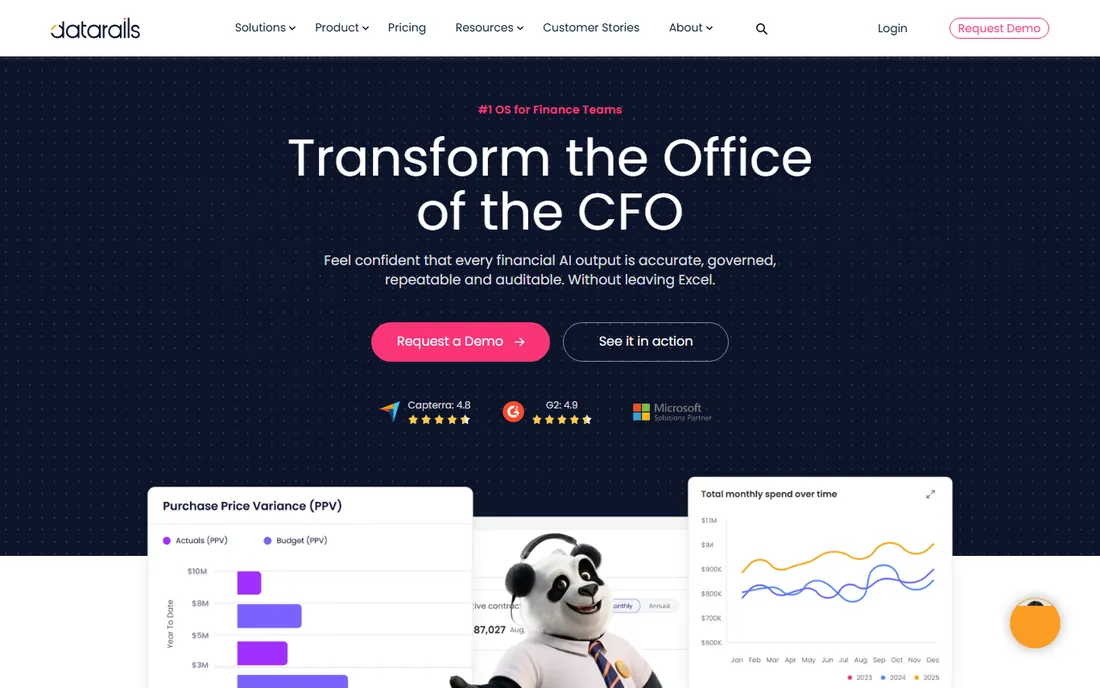 Datarails homepage