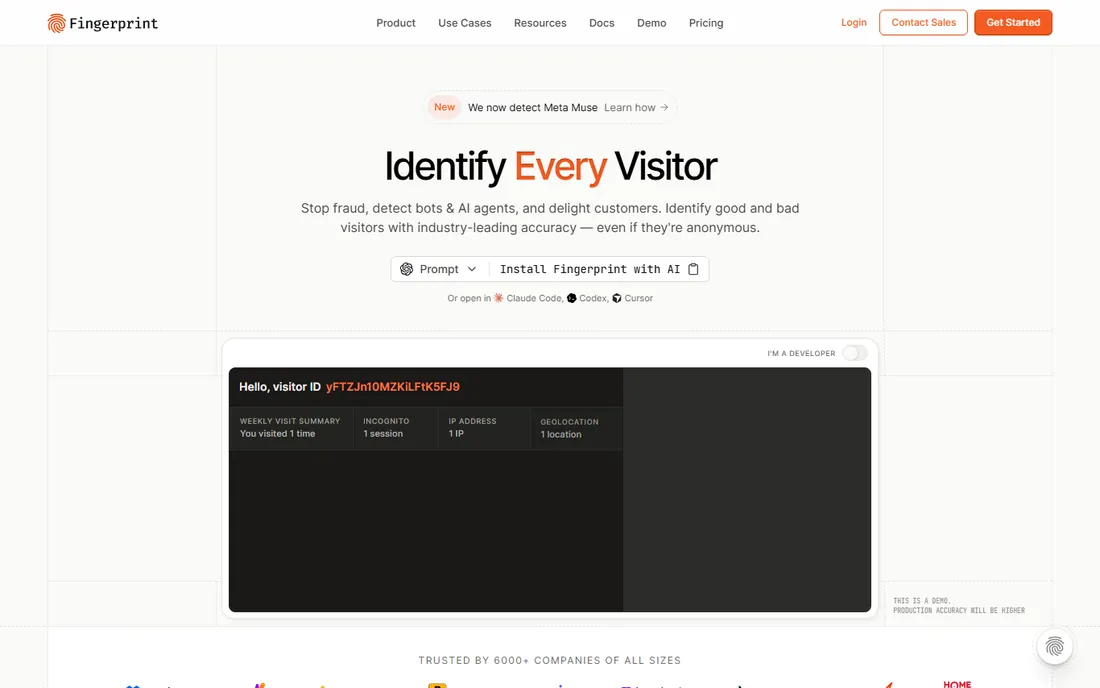 Fingerprint homepage