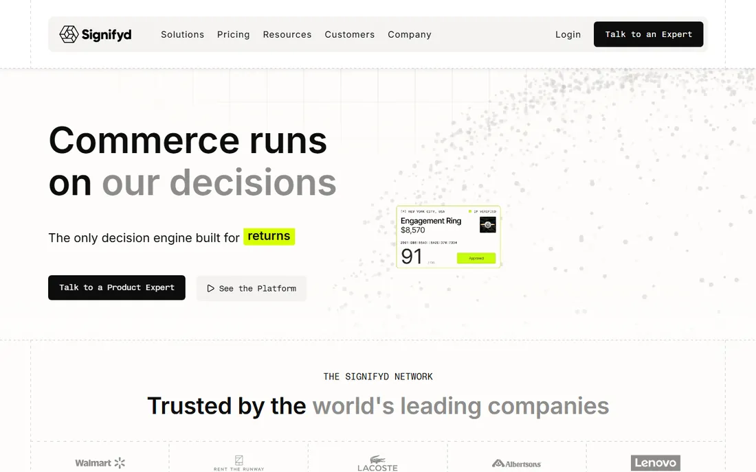 Signifyd homepage