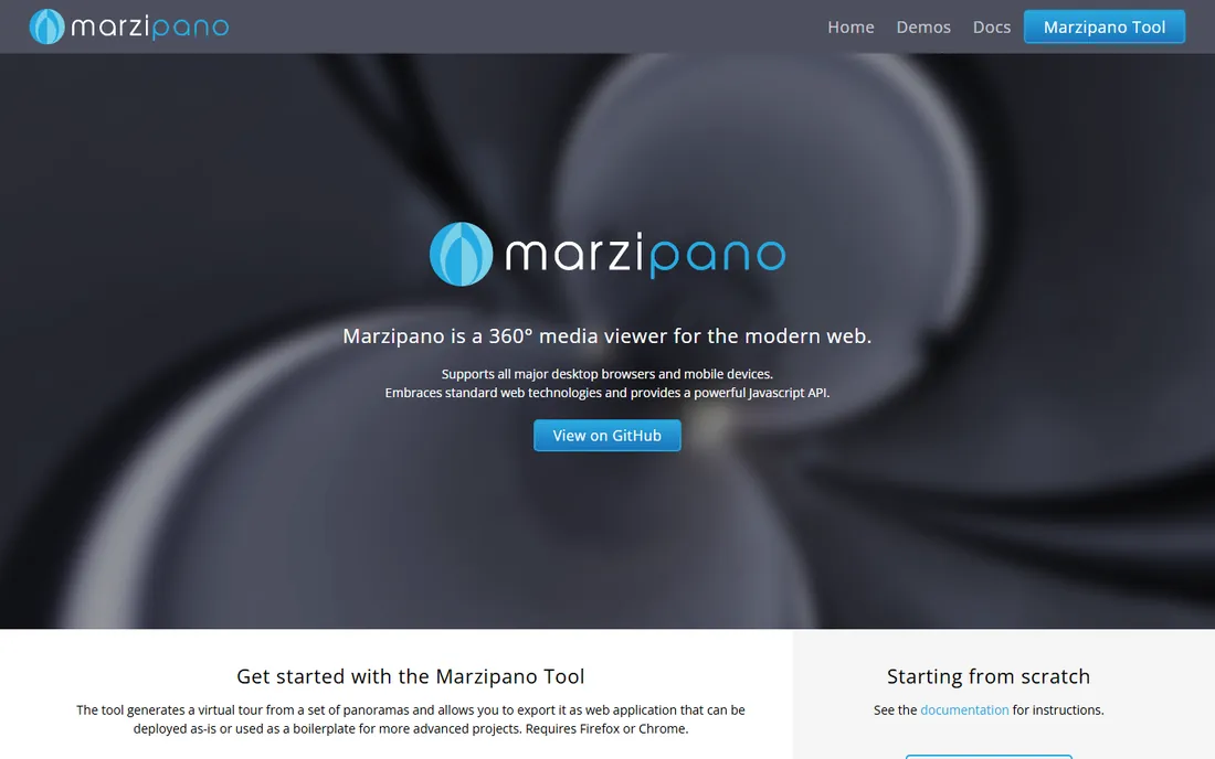 Marzipano homepage