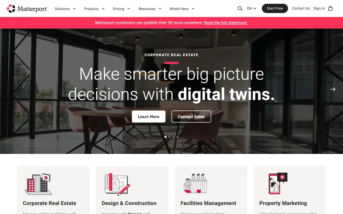 Matterport homepage