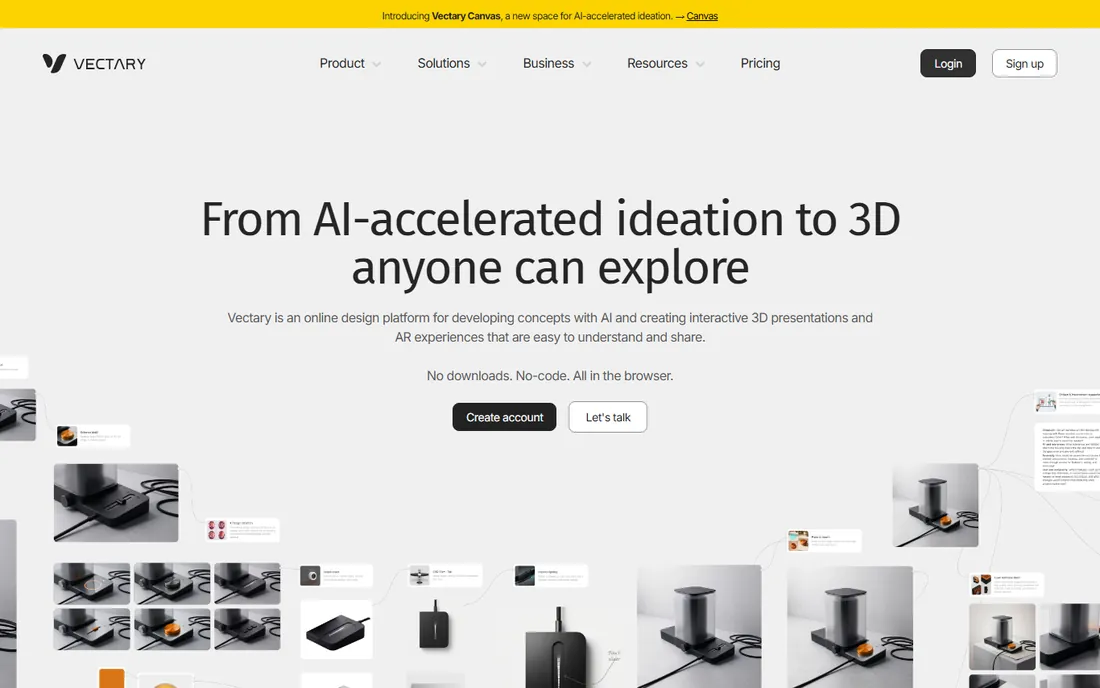 Vectary homepage
