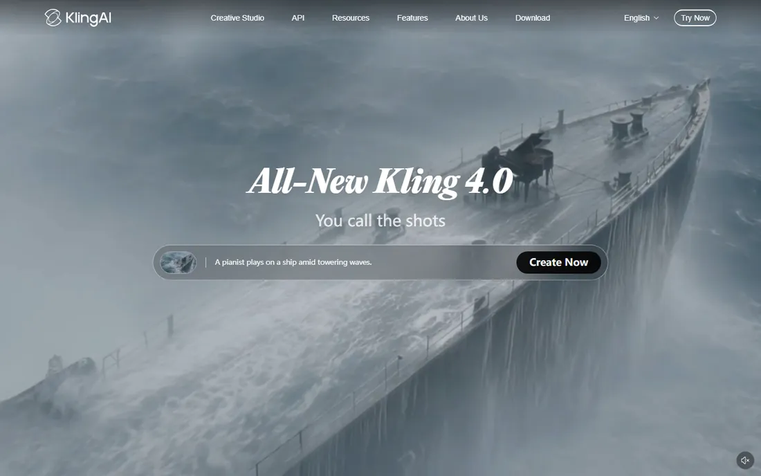 Kling AI homepage