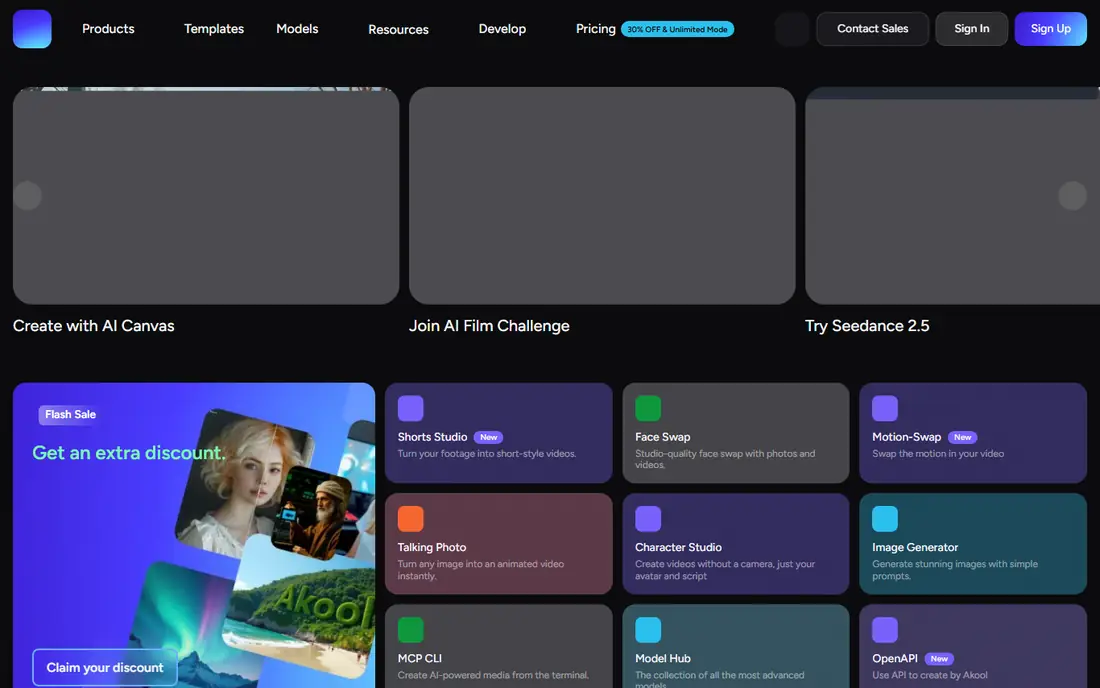 Akool homepage