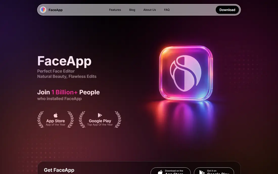 FaceApp homepage