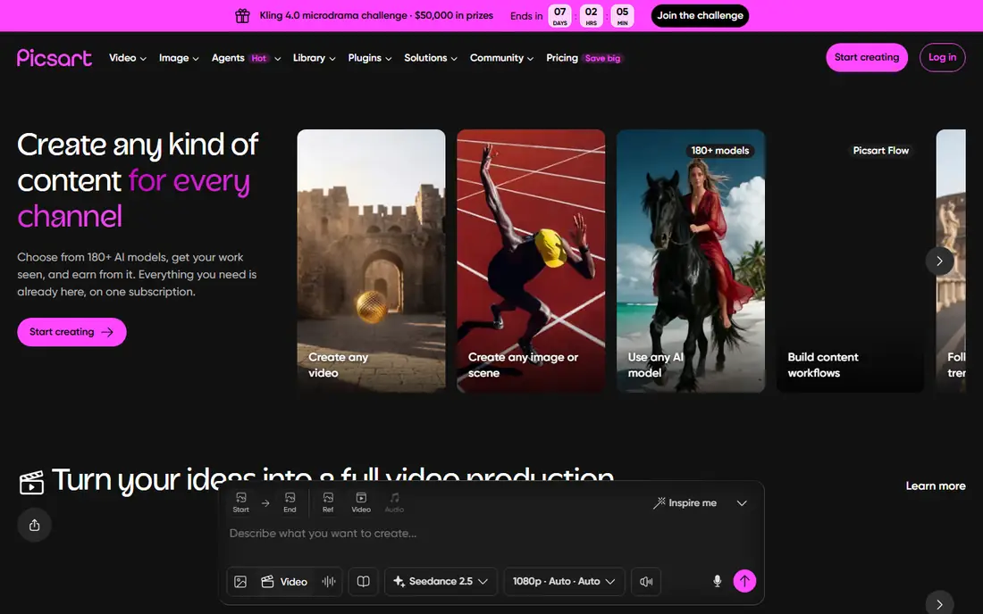 Picsart homepage