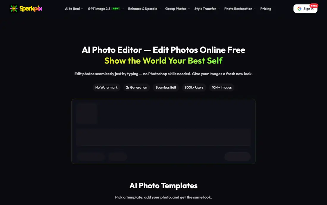 Sparkpix homepage