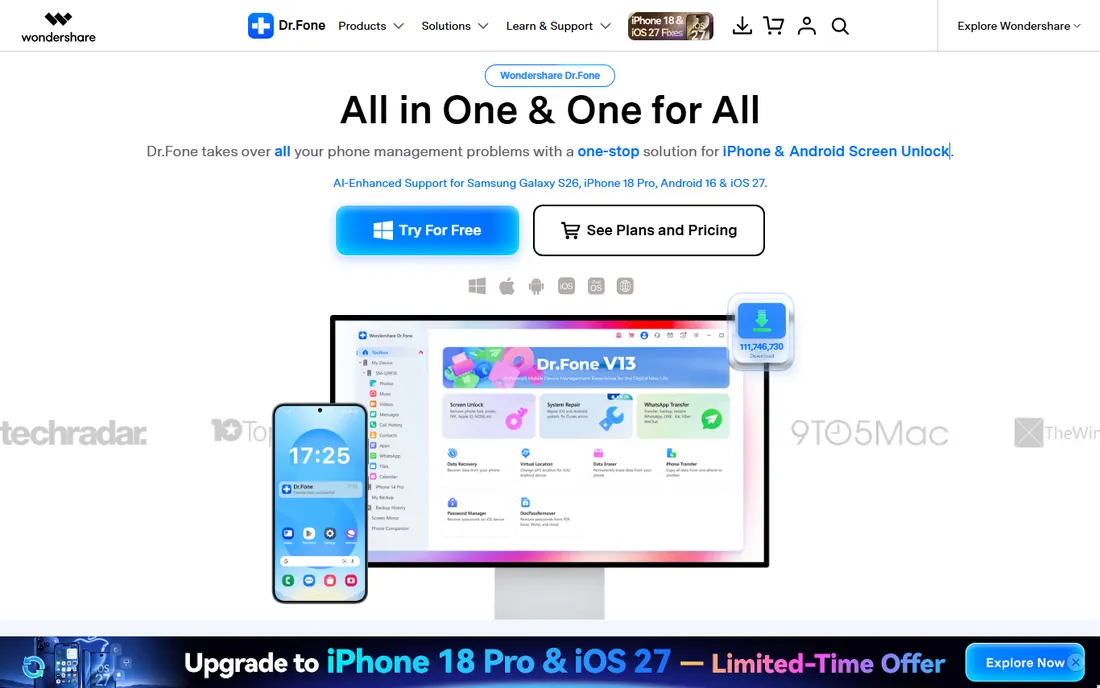 Dr.Fone (Data Recovery) homepage