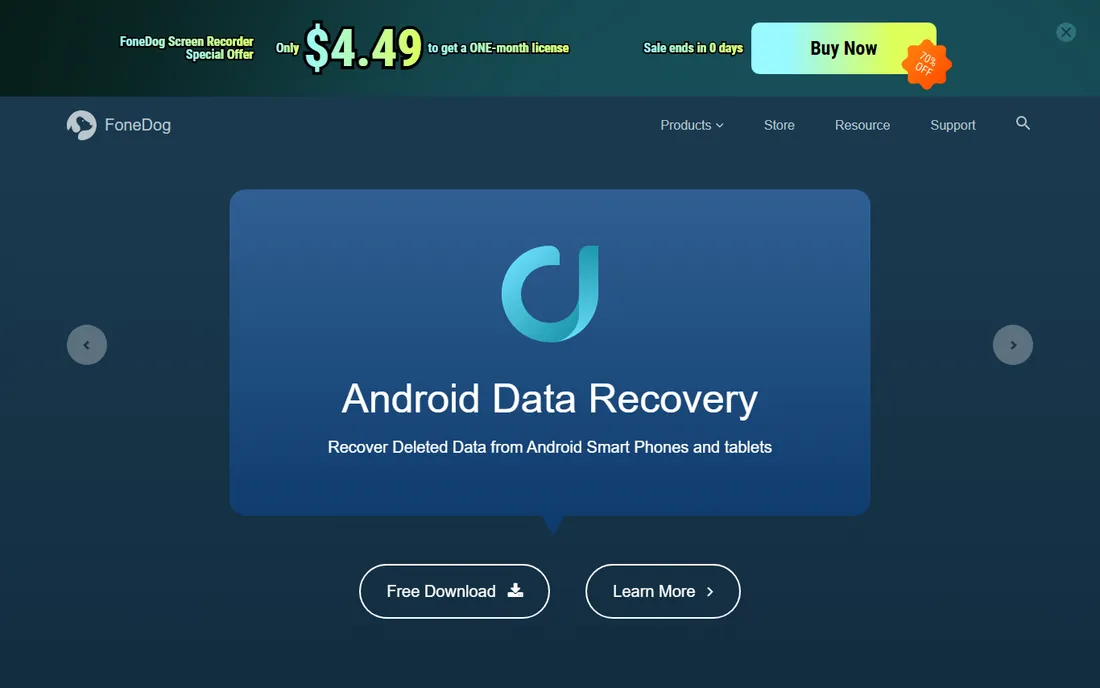 FoneDog Android Data Recovery homepage