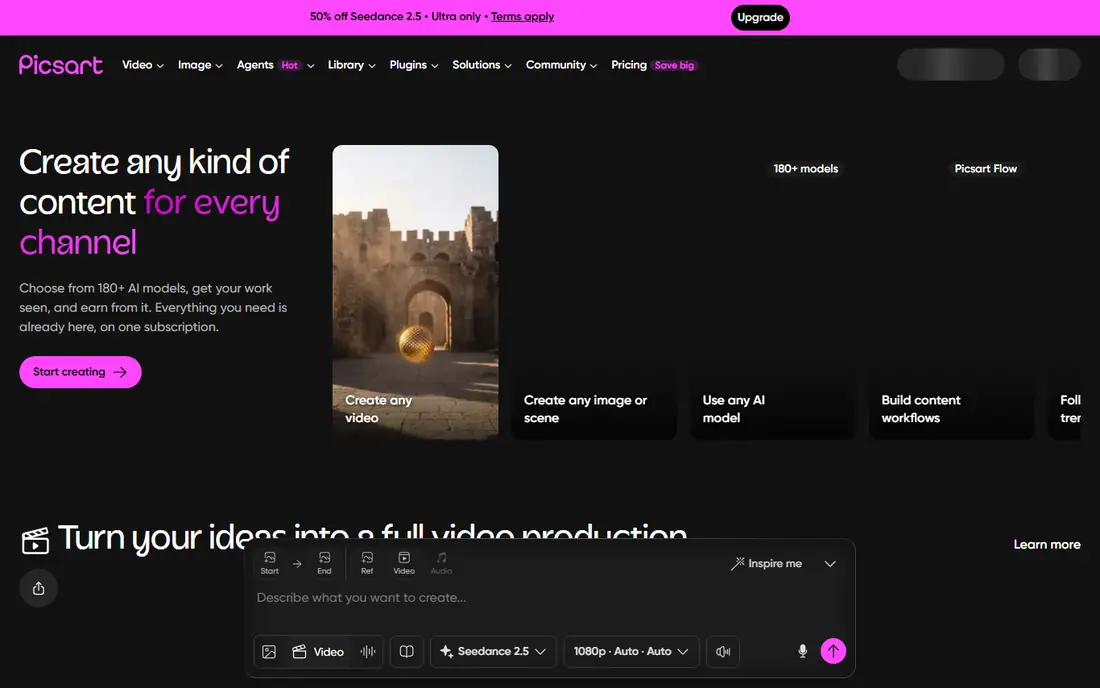 Picsart homepage