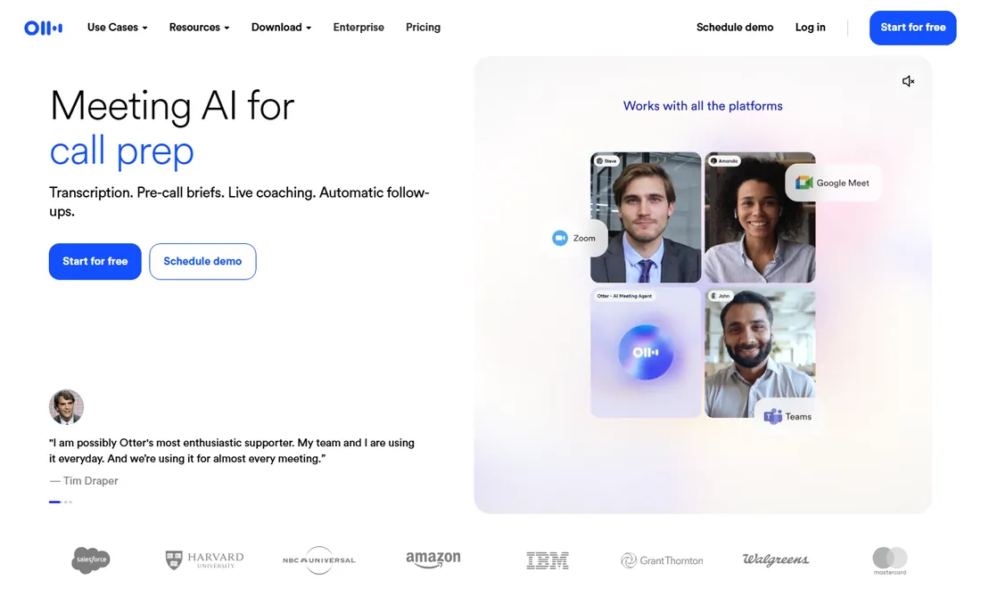 Otter.ai homepage