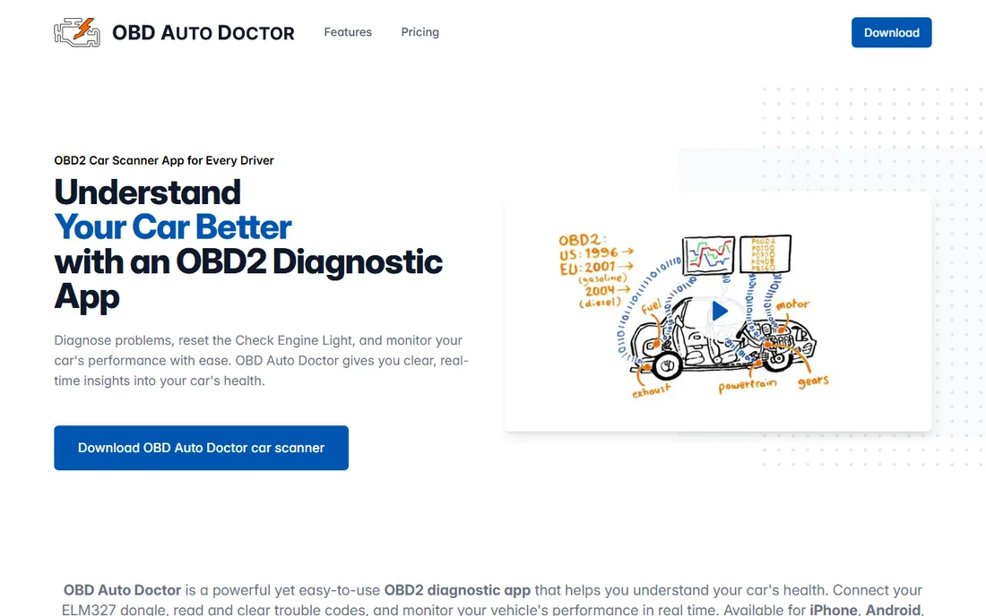 OBD Auto Doctor homepage
