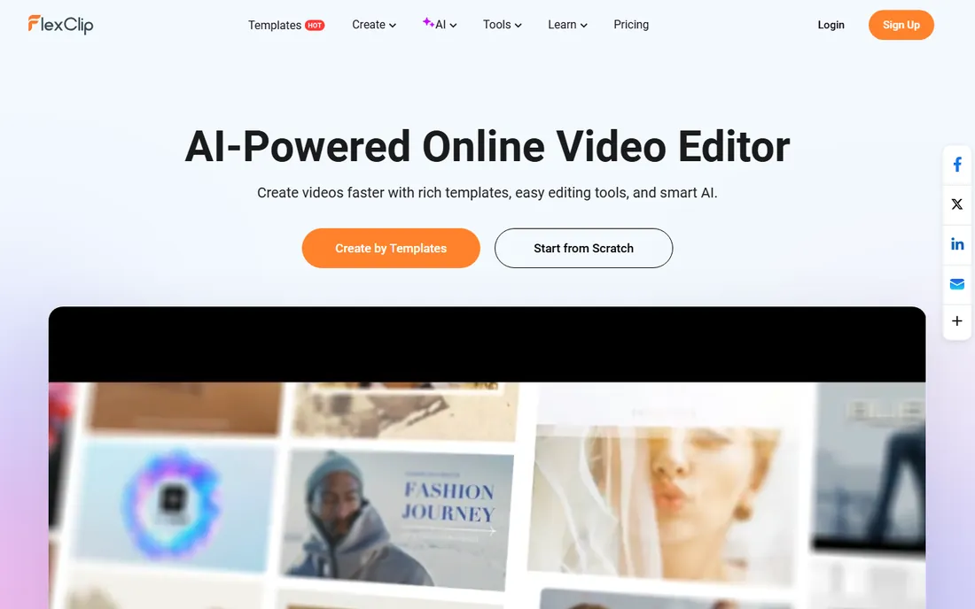 FlexClip homepage