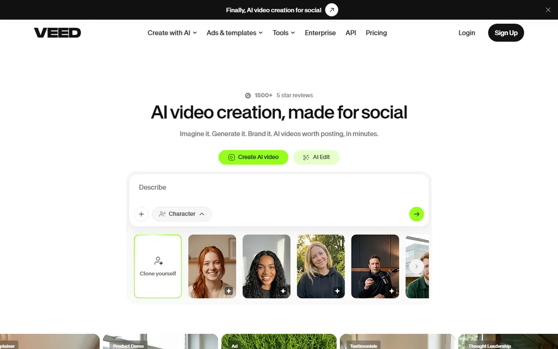 Veed homepage