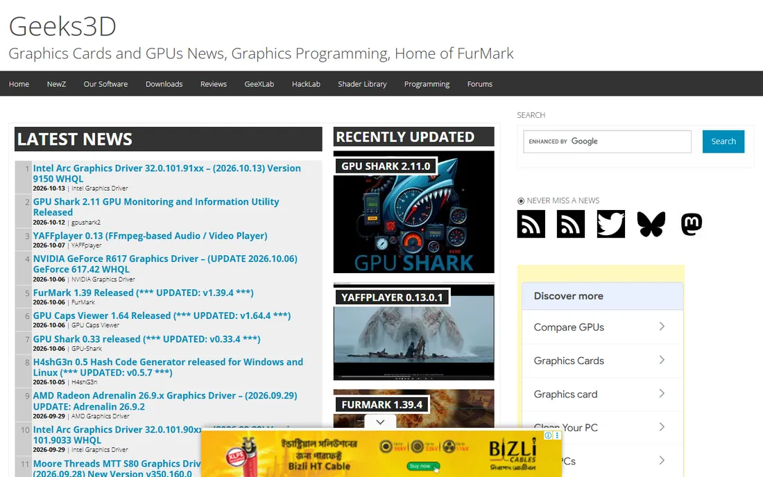 FurMark homepage