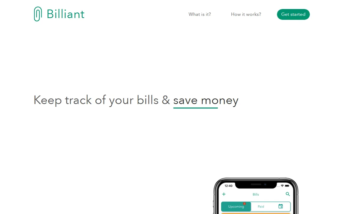 Billiant homepage