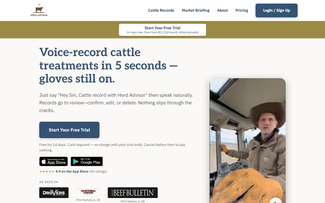 Herd Advisor homepage