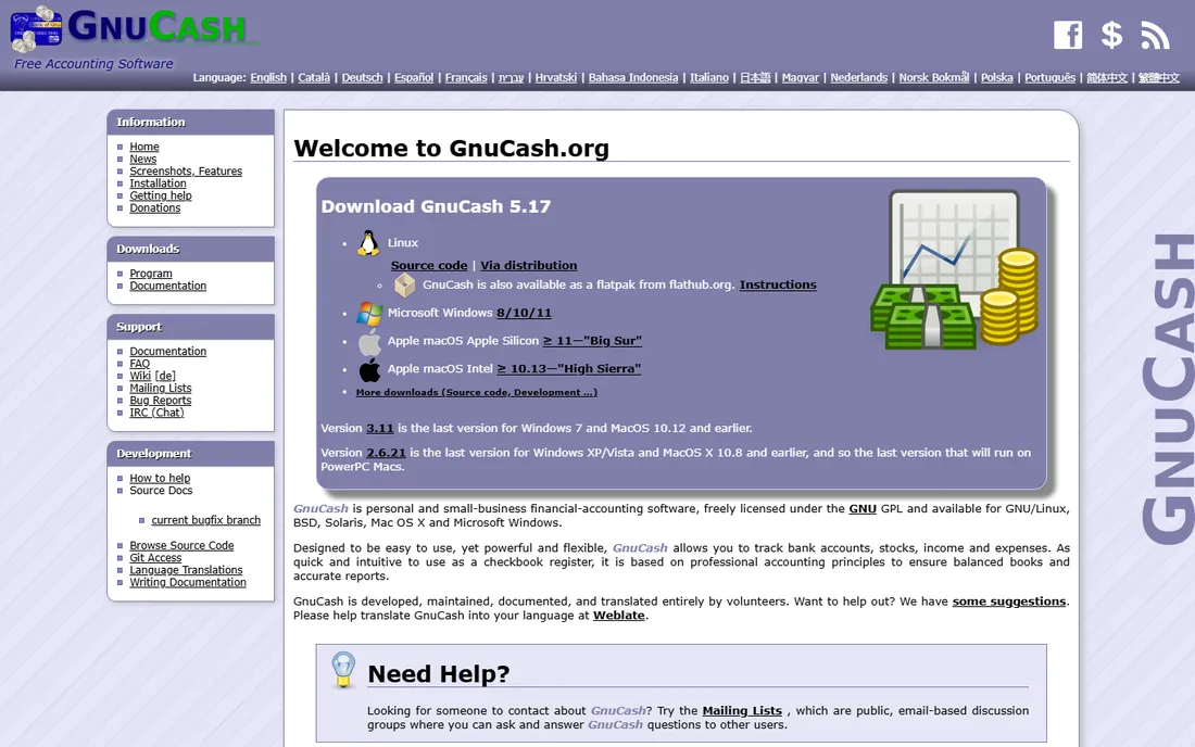 GnuCash homepage