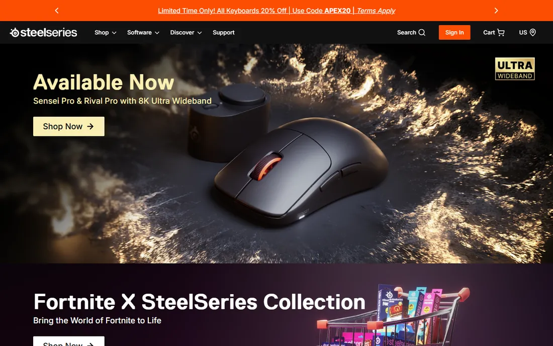 SteelSeries Moments homepage