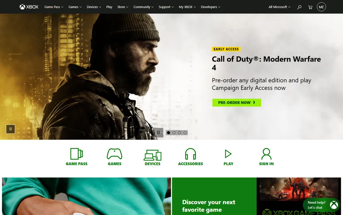 Xbox Game Bar homepage