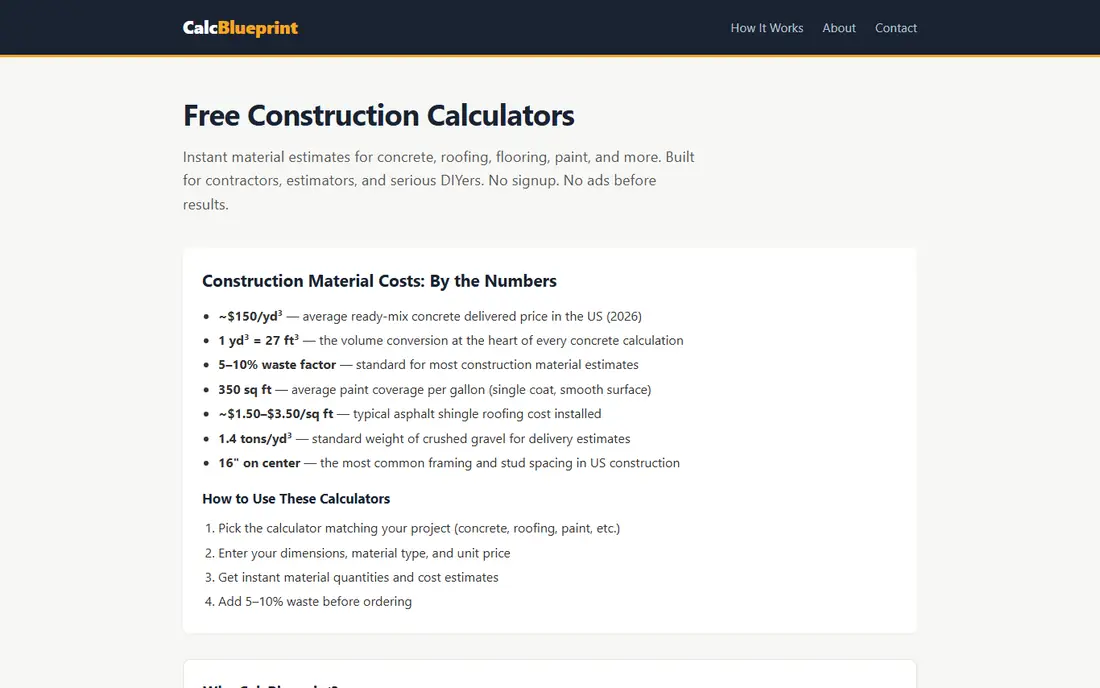 CalcBlueprint homepage