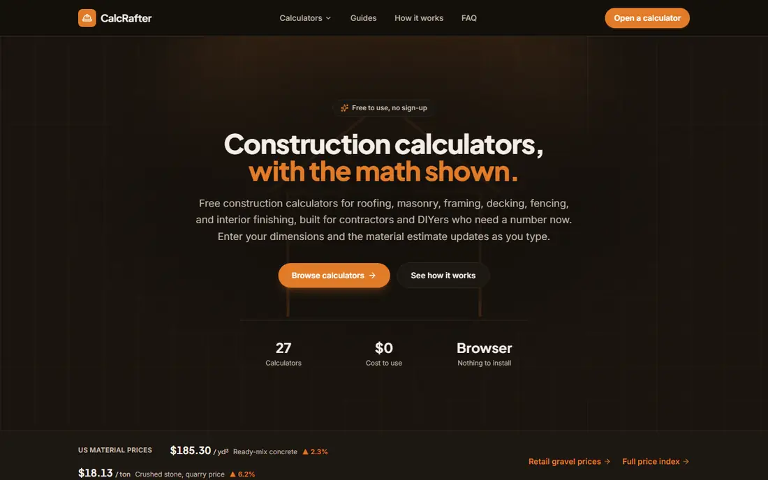 CalcRafter homepage