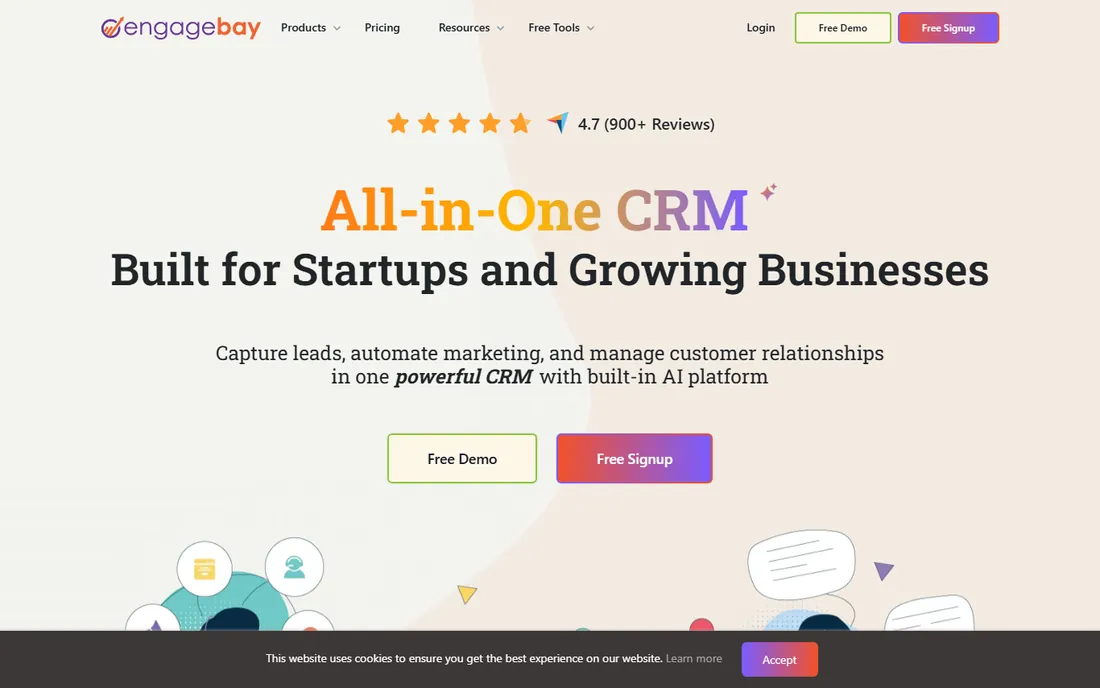 EngageBay homepage