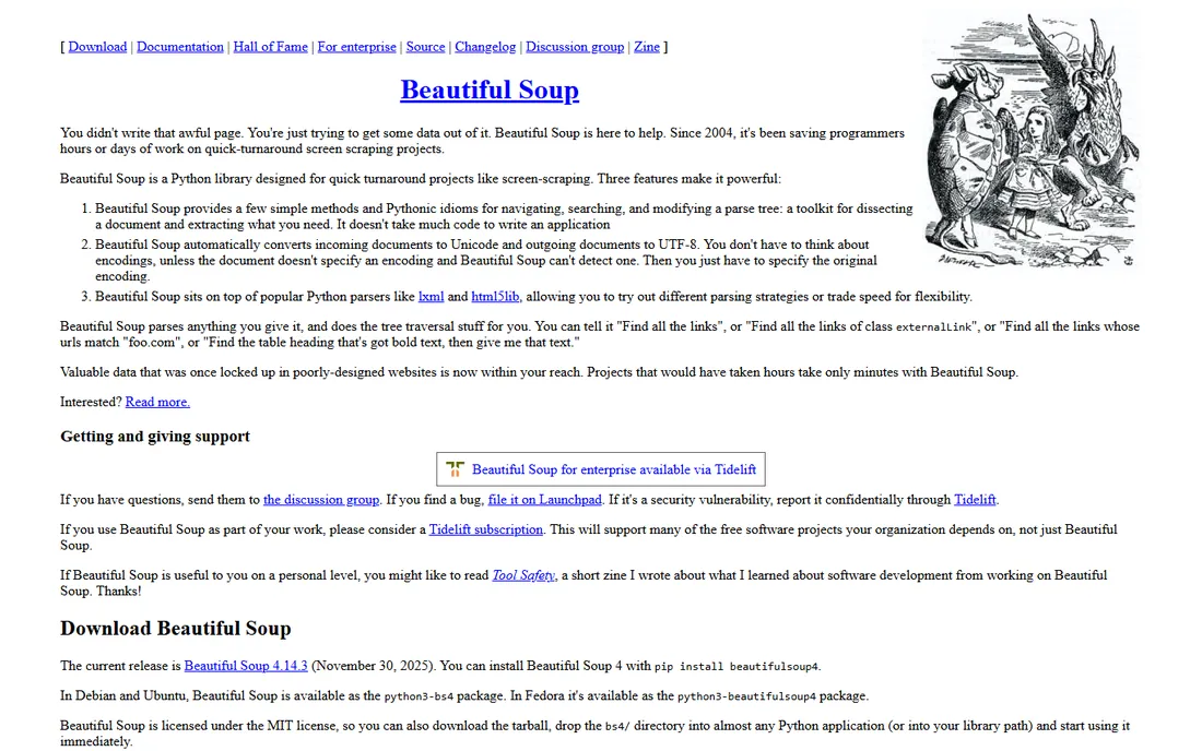 Beautiful Soup homepage