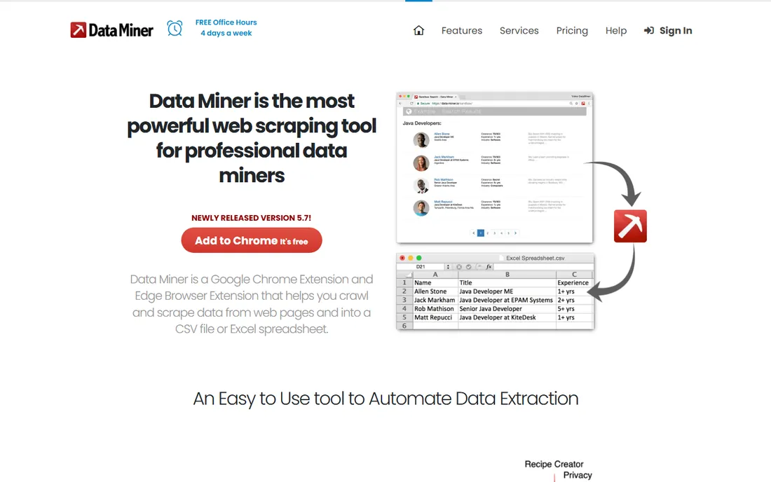 DataMiner homepage