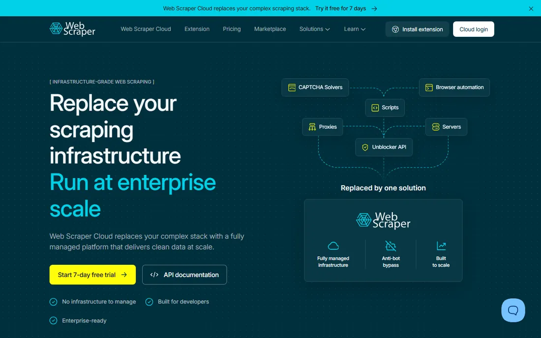 Web Scraper homepage