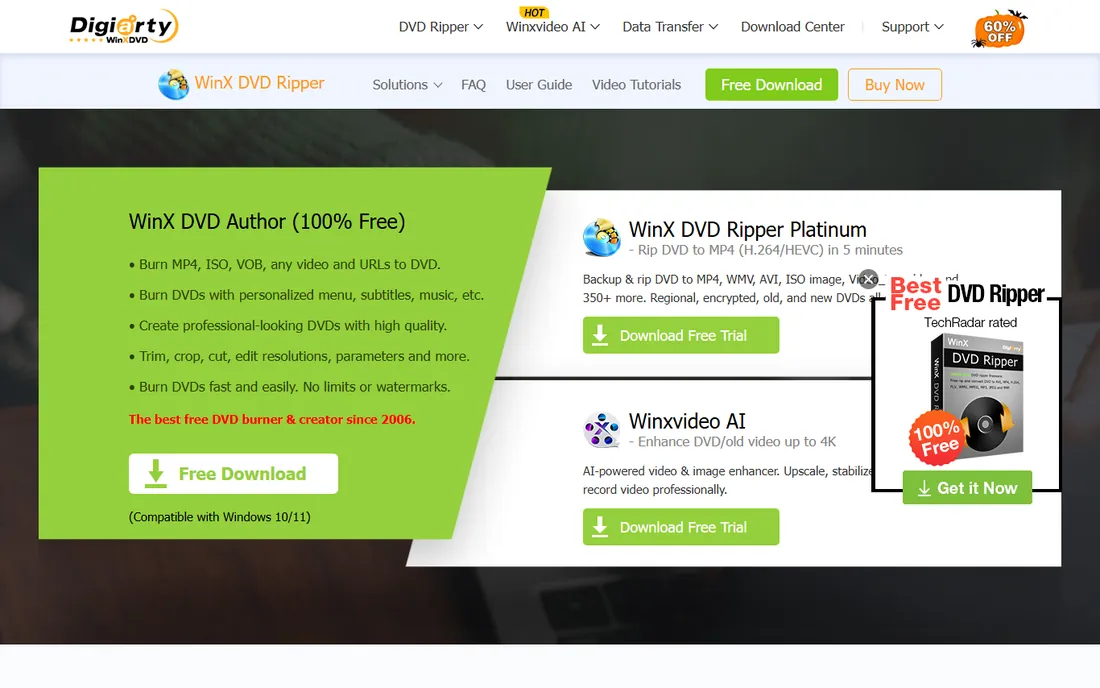 WinX DVD Author homepage