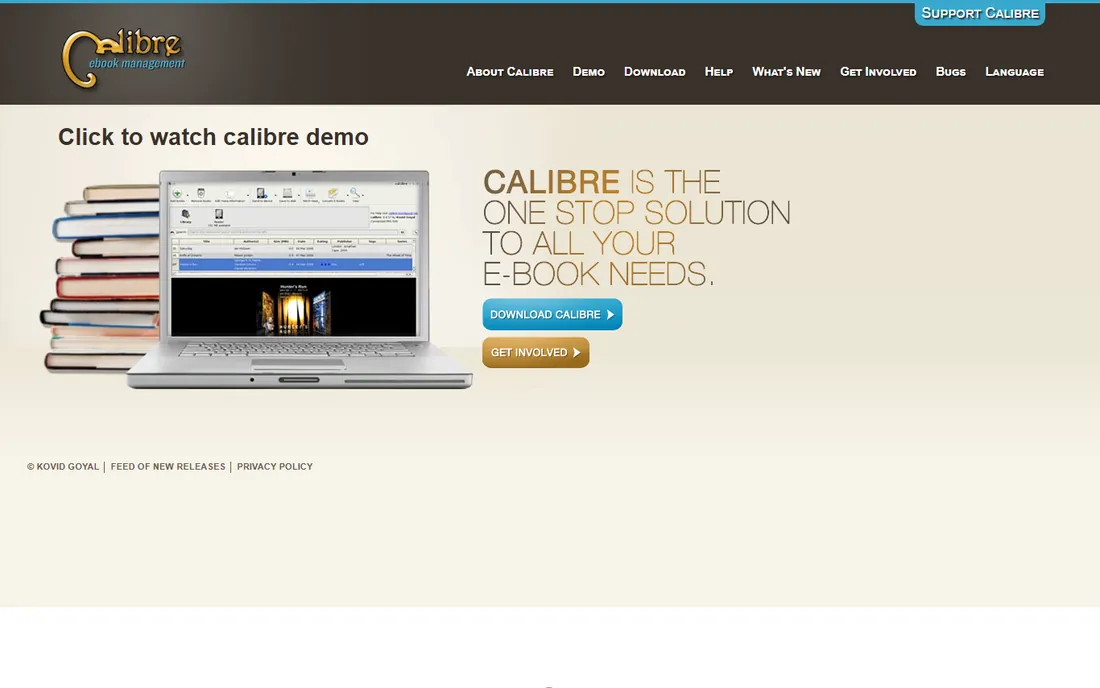 Calibre homepage