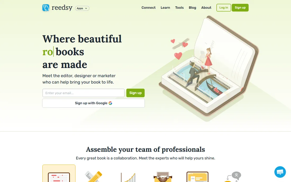 Reedsy Book Editor homepage