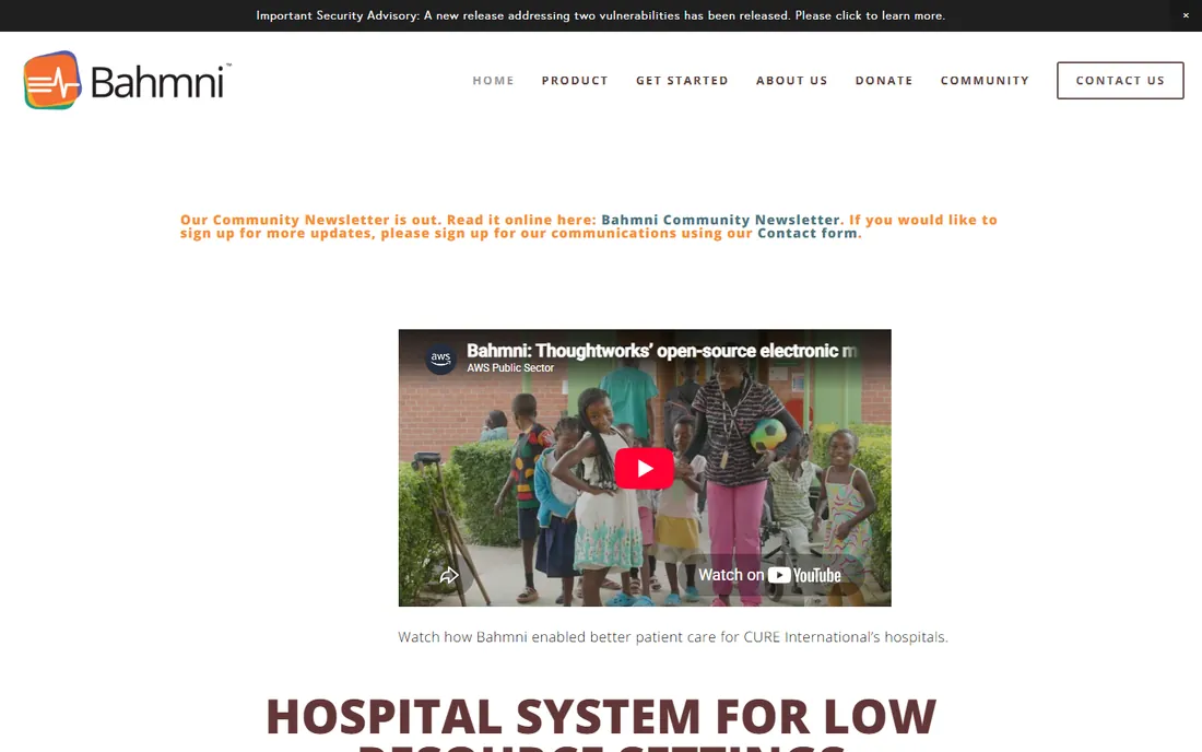 Bahmni homepage